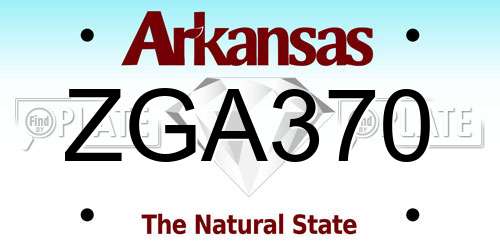 ZGA370 Arkansas License Plate
