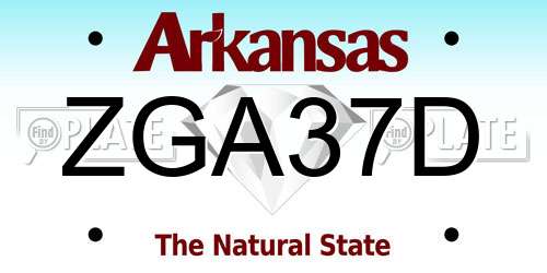 ZGA37D Arkansas License Plate
