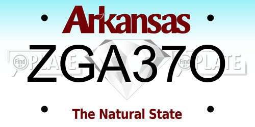 ZGA37O Arkansas License Plate