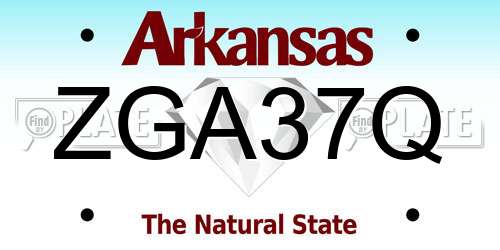 ZGA37Q Arkansas License Plate