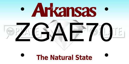 ZGAE70 Arkansas License Plate