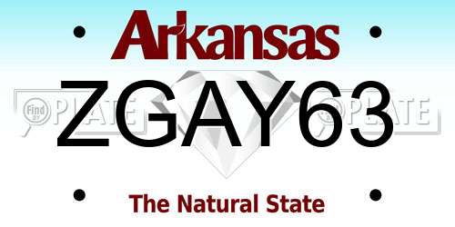 ZGAY63 Arkansas License Plate