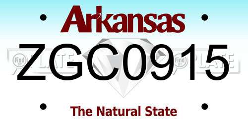 ZGC0915 Arkansas License Plate