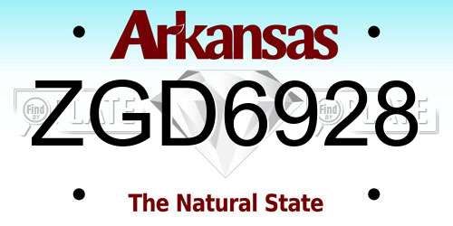 ZGD6928 Arkansas License Plate
