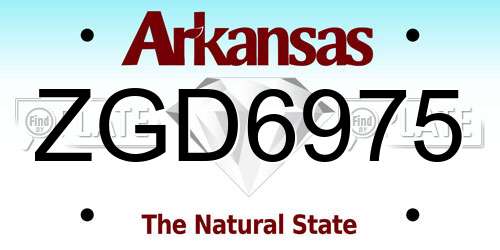 ZGD6975 Arkansas License Plate