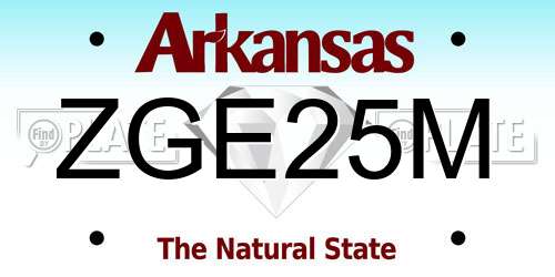 ZGE25M Arkansas License Plate