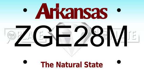 ZGE28M Arkansas License Plate