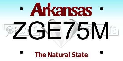 ZGE75M Arkansas License Plate