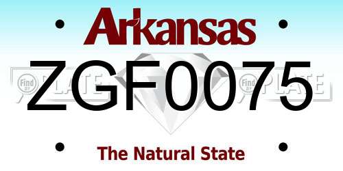 ZGF0075 Arkansas License Plate