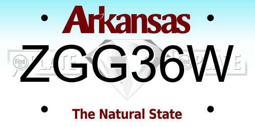 ZGG36W Arkansas License Plate