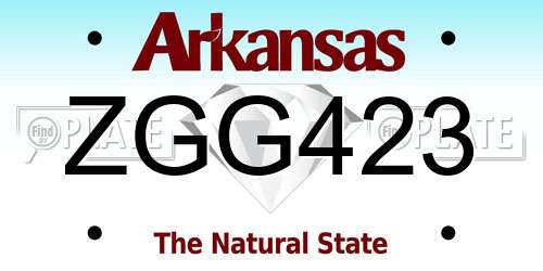 ZGG423 Arkansas License Plate