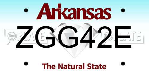 ZGG42E Arkansas License Plate