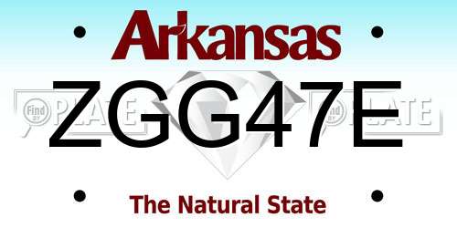 ZGG47E Arkansas License Plate