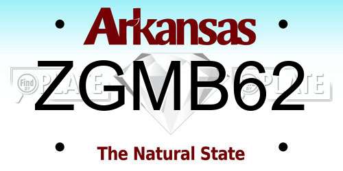 ZGMB62 Arkansas License Plate