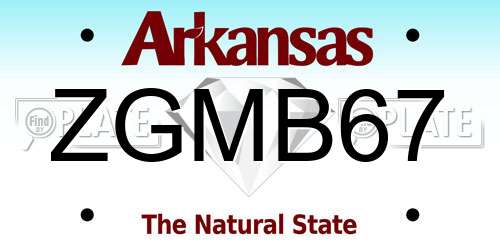 ZGMB67 Arkansas License Plate