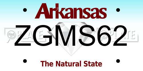 ZGMS62 Arkansas License Plate