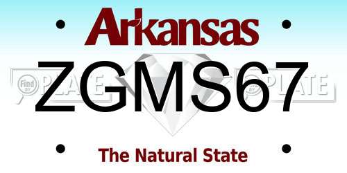 ZGMS67 Arkansas License Plate