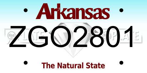 ZGO2801 Arkansas License Plate