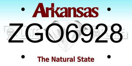 ZGO6928 Arkansas License Plate