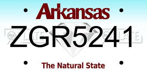 ZGR5241 Arkansas License Plate
