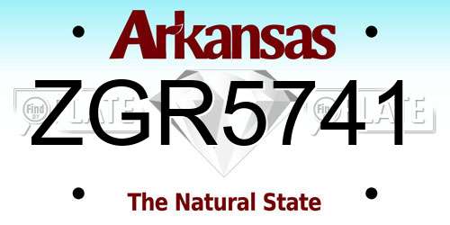 ZGR5741 Arkansas License Plate