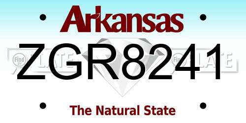 ZGR8241 Arkansas License Plate