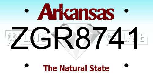 ZGR8741 Arkansas License Plate
