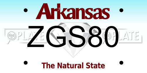 ZGS80 Arkansas License Plate