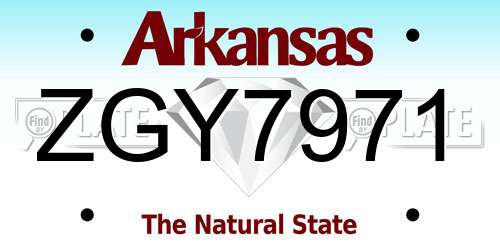 ZGY7971 Arkansas License Plate