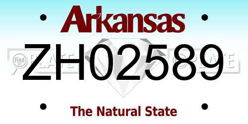 ZH02589 Arkansas License Plate
