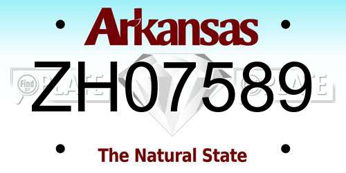 ZH07589 Arkansas License Plate