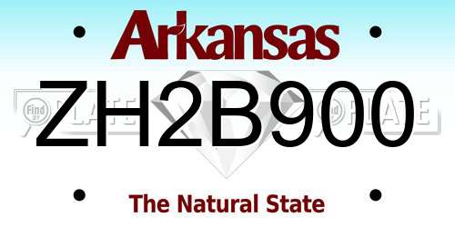 ZH2B900 Arkansas License Plate