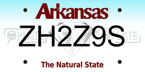 ZH2Z9S Arkansas License Plate
