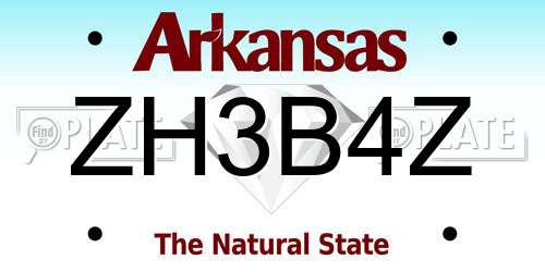 ZH3B4Z Arkansas License Plate
