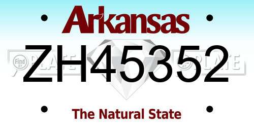 ZH45352 Arkansas License Plate