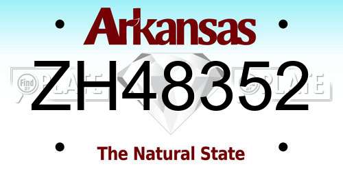 ZH48352 Arkansas License Plate