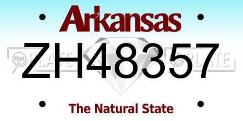 ZH48357 Arkansas License Plate