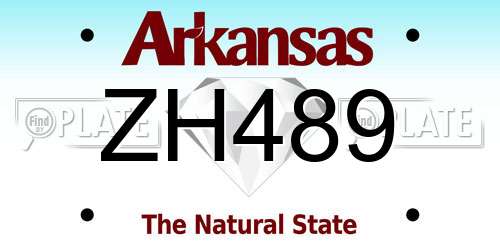 ZH489 Arkansas License Plate