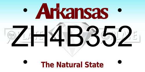 ZH4B352 Arkansas License Plate