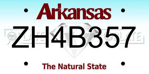 ZH4B357 Arkansas License Plate
