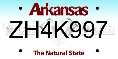 ZH4K997 Arkansas License Plate