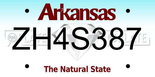 ZH4S387 Arkansas License Plate