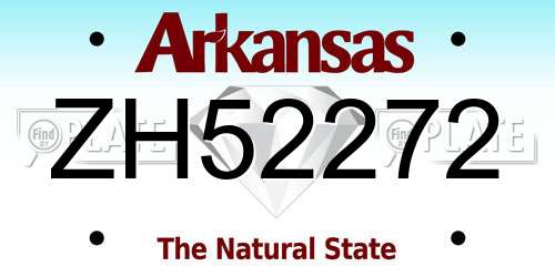ZH52272 Arkansas License Plate