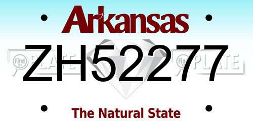ZH52277 Arkansas License Plate