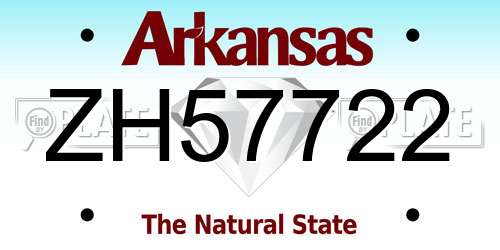 ZH57722 Arkansas License Plate