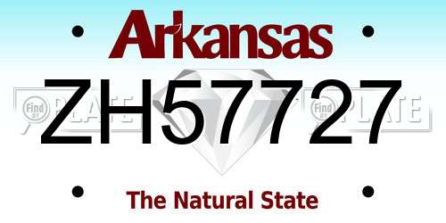 ZH57727 Arkansas License Plate