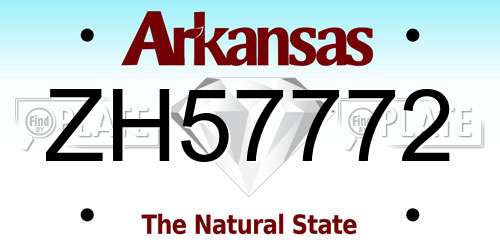 ZH57772 Arkansas License Plate
