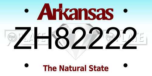 ZH82222 Arkansas License Plate