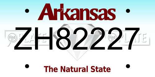ZH82227 Arkansas License Plate