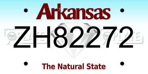 ZH82272 Arkansas License Plate